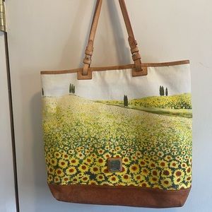 Dooney and Bourke leather sunflower tote